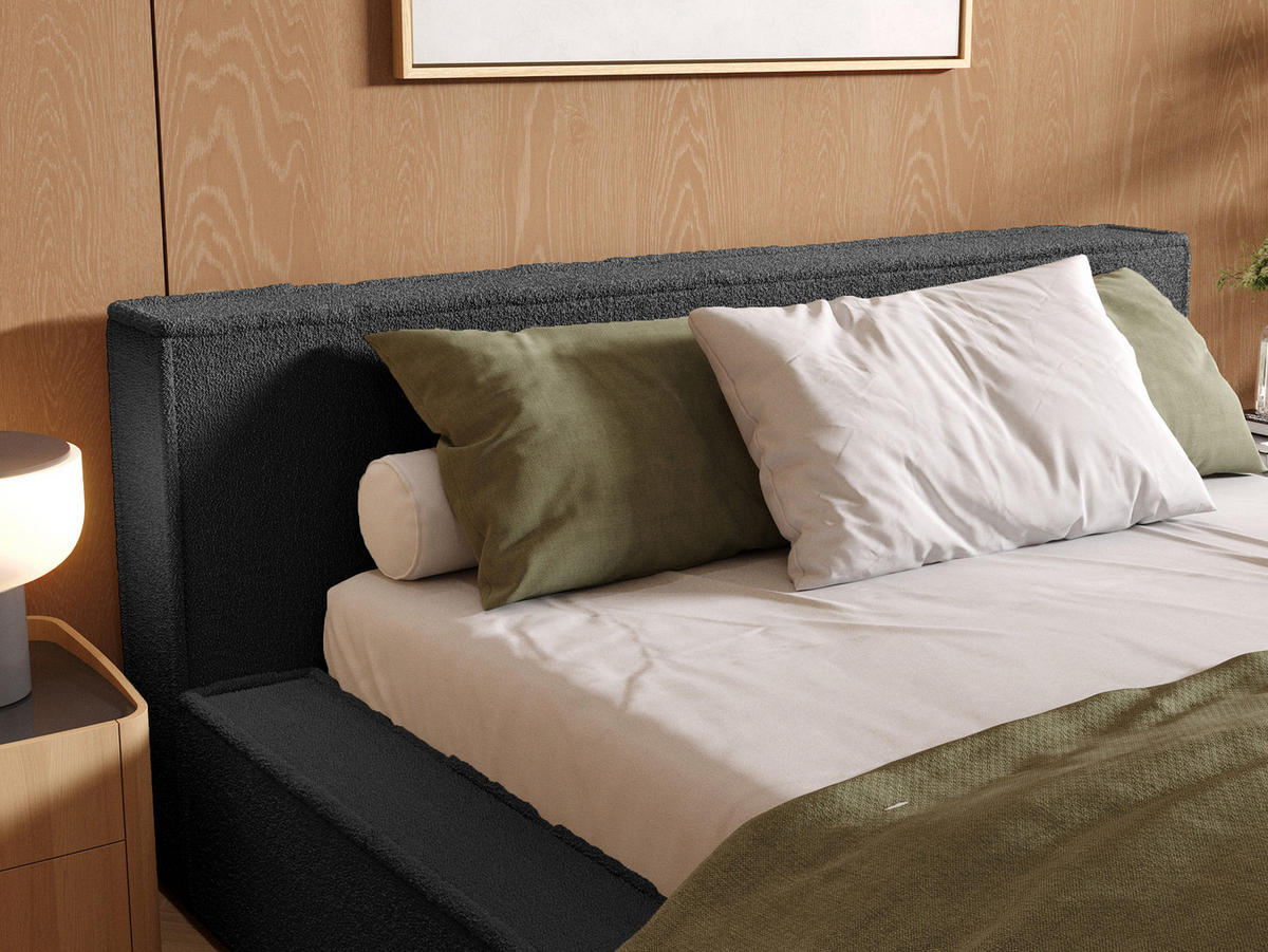 POLSTERBETT Menfi 160x200 cm, Graphit - Graphitfarben, Textil (160/200cm) - Fedve