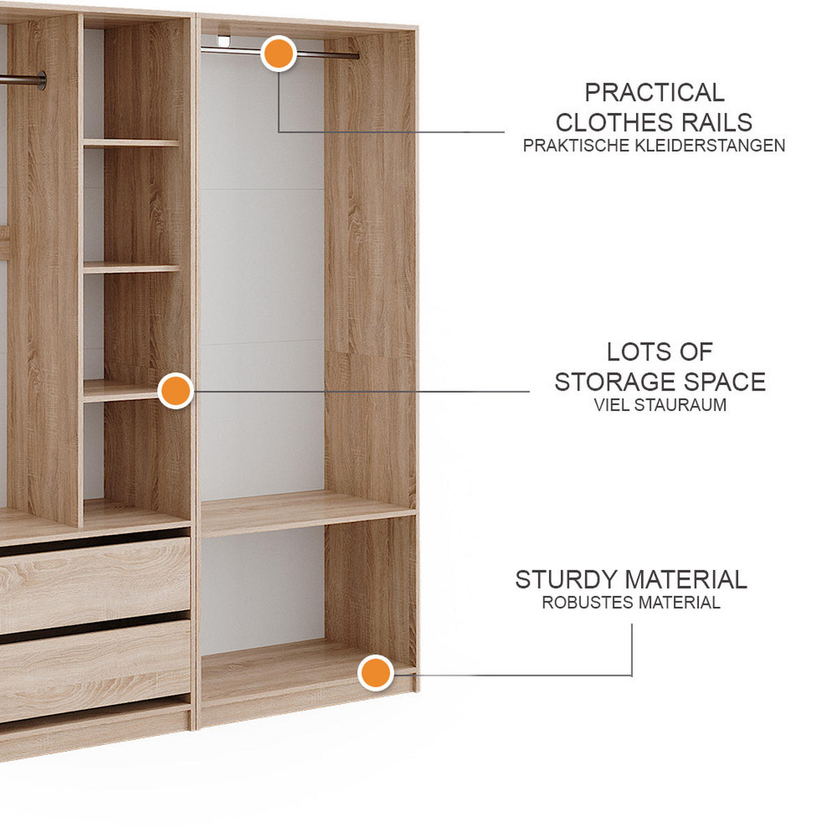 ŠATNÍ SKŘÍŇ Elmo Sonoma - Sonoma dub, kompozitní dřevo (180/200/50cm) - Vicco