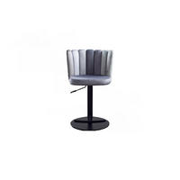 BARHOCKER JADA Grau Velvet - Schwarz/Grau, Kunststoff/Textil (55/85/53cm) - KAWOLA