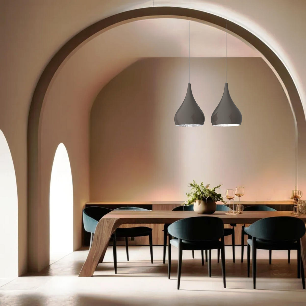 HÄNGELEUCHTE - Graubraun, Metall (55/25/55cm) - Lumicom