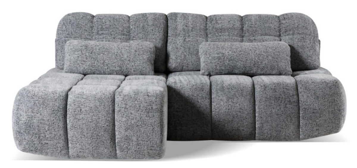ECKSOFA Grau ARON Ohne Armlehnen Mit Schlaffunktion - Grau, Textil (225/172cm) - Sepro Meble