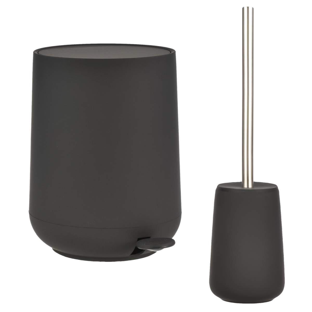 BAD ACCESSOIRES SET Nova 2tlg. schwarz - Schwarz, Kunststoff (23/29/23cm) - Zone Denmark