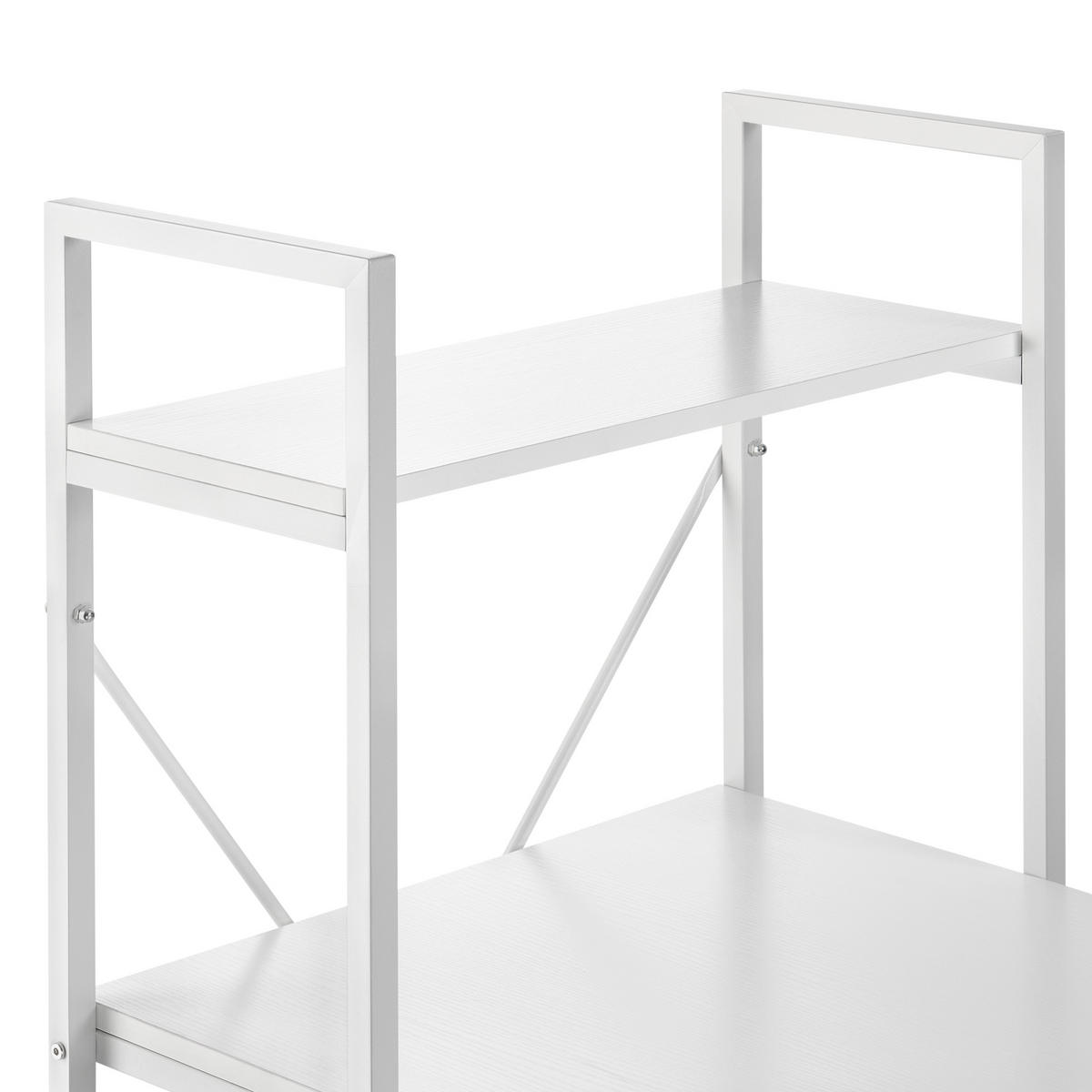 SCHREIBTISCH Stavanger - Weiß, Holzwerkstoff/Metall (60/120/122cm) - [en.casa]