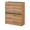 HIGHBOARD Eiche Evoke, grau 100 cm, Kommode mit 8 Fächern - Eichefarben/Schwarz, Holz/Holzwerkstoff (100/120/40cm) - Furn.Design