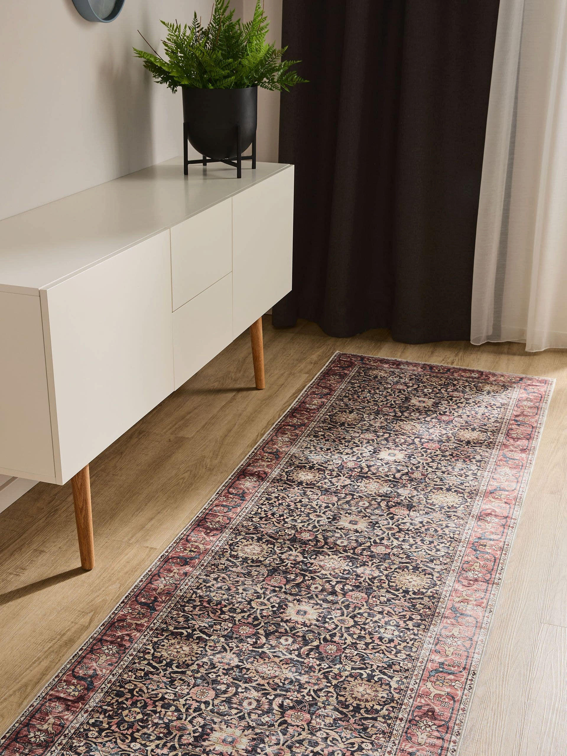VINTAGE-LÄUFER George waschbar 80x240 cm - Rot/Multicolor, Kunststoff (80/240cm) - benuta