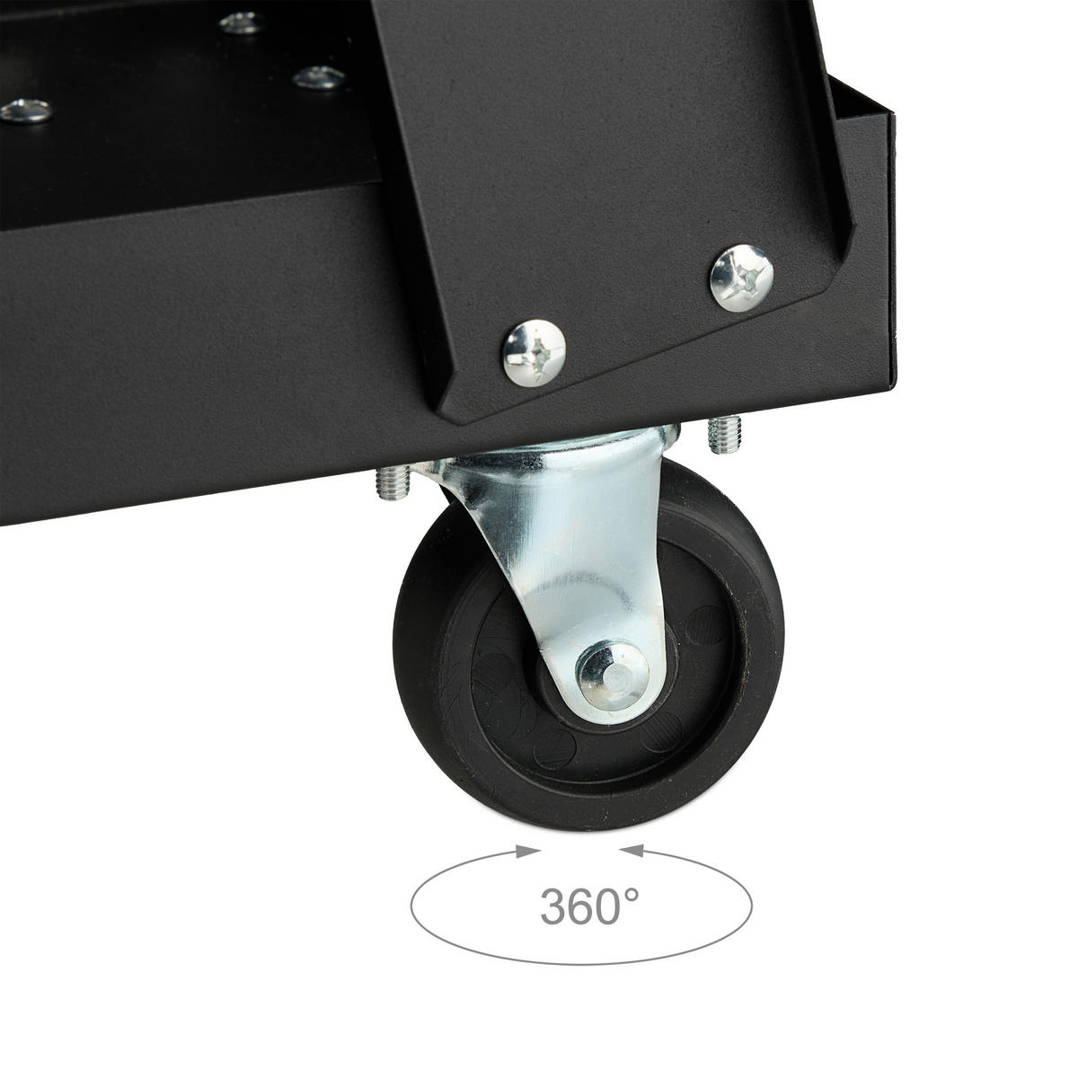 ZVÁRACÍ vozík - čierna, kov/plast (40/88/71cm) - Relaxdays