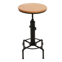 BARTISCH rund Schwarz, Beige - Beige/Schwarz, Holz (50/104/50cm) - MCW