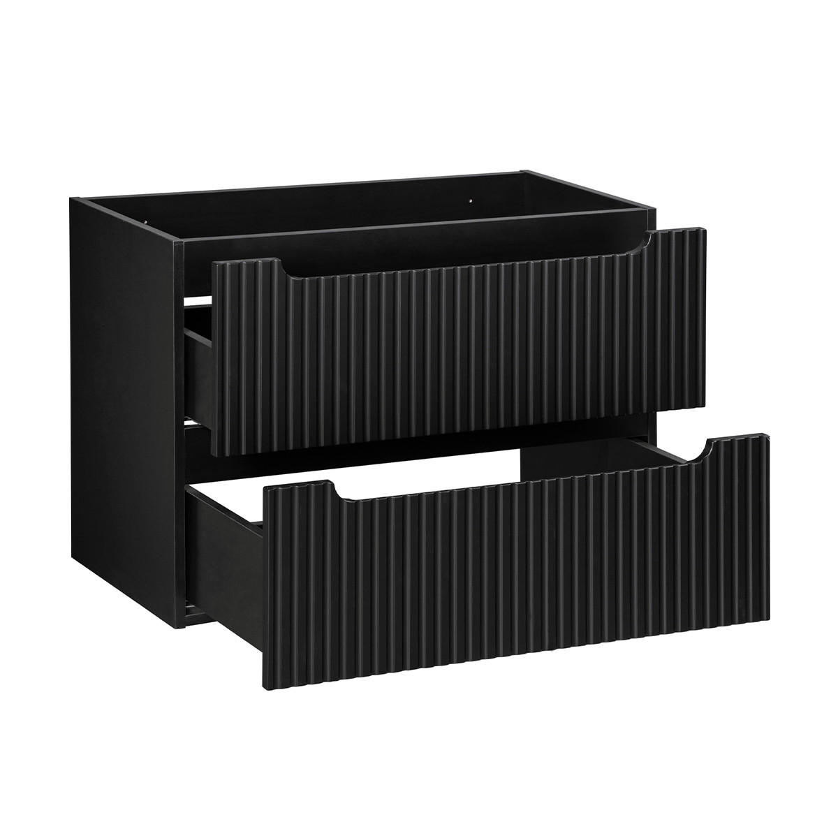 WASCHTISCHUNTERSCHRANK 80.4cm Riva Schwarz und Holz - Schwarz, Holzwerkstoff (80.4/59/40cm) - Petits-meubles