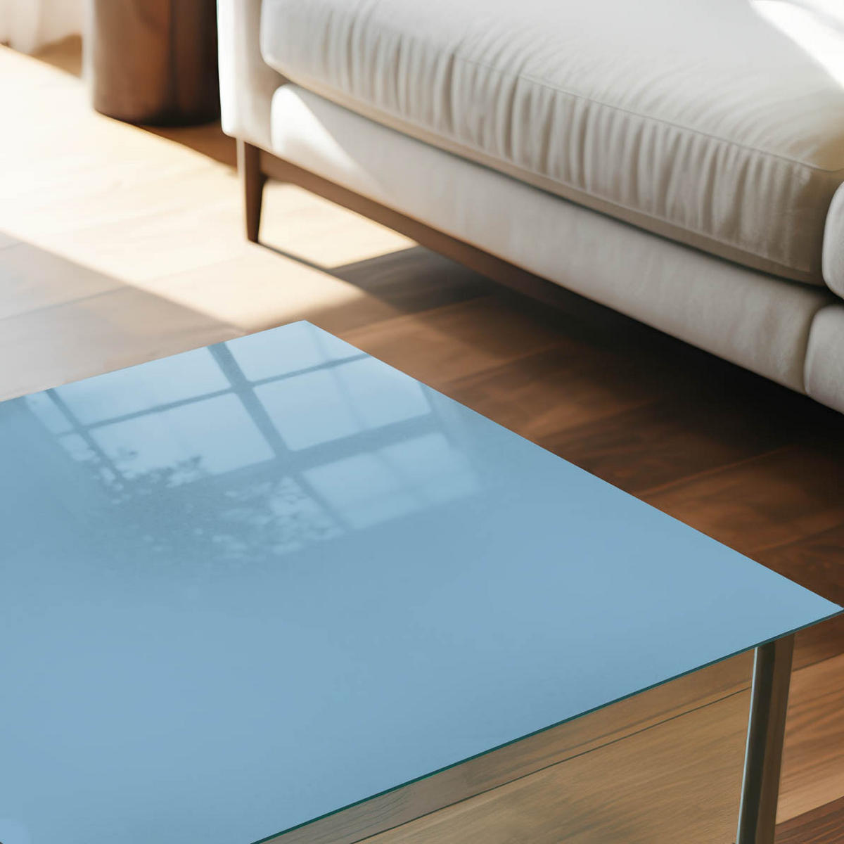 TISCHPLATTE 50x50 cm – Blaue Farbe - Dunkelblau, Glas (50/50/0.4cm) - Wallfluent