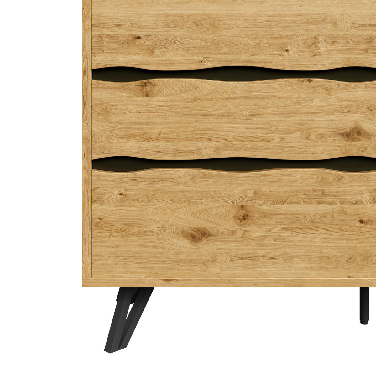 KOMMODE aus Spanplatte 120x40x75,5cm in Holzoptik mit 6 Schubladen - Naturfarben, Holzwerkstoff (120/75.5/40cm) - Modfu