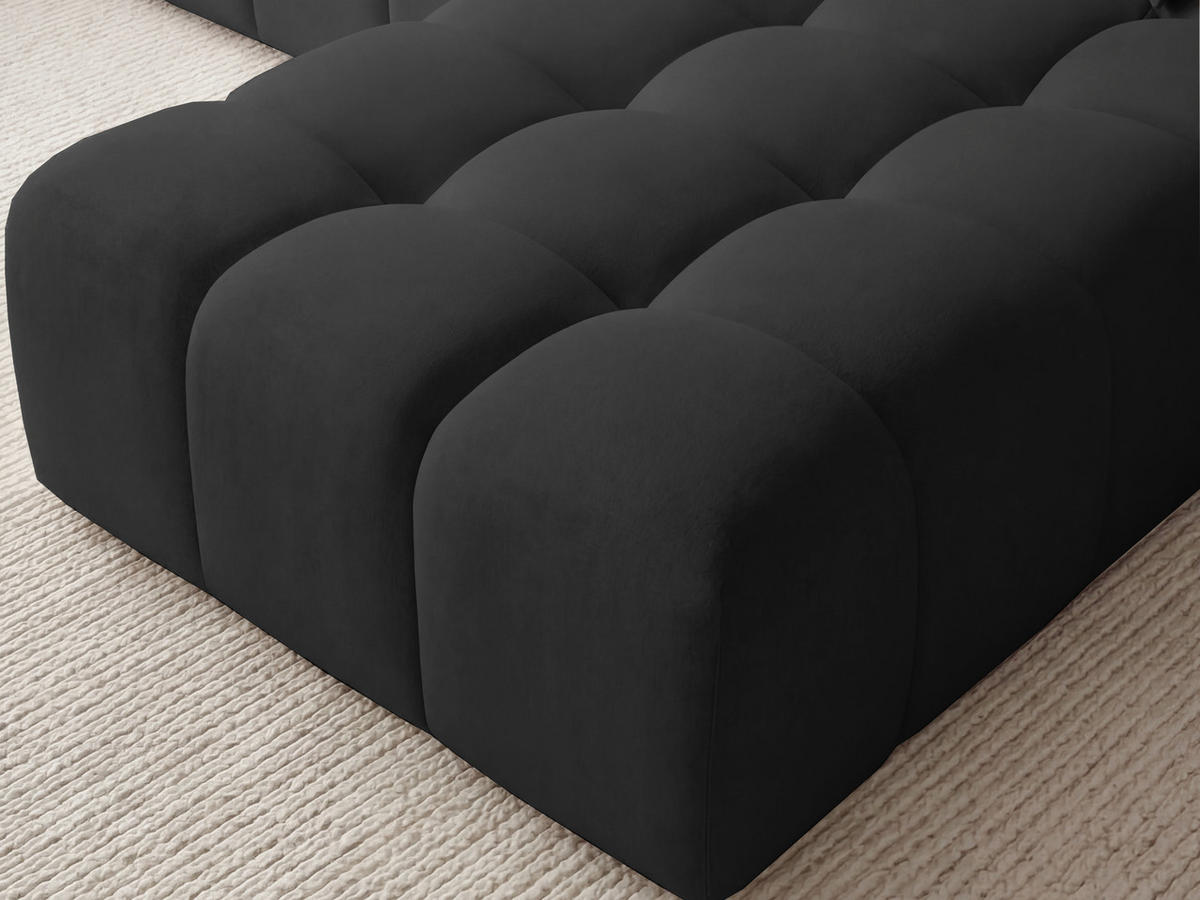ECKSOFA Loopo Schwarz Rechts - Schwarz, Holz/Textil (265/180cm) - Graingold