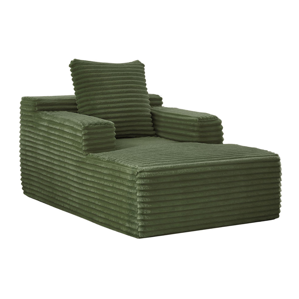 SOFA Manšestrová lenoška zelená bez montáže - zelená barva, textil (81/50/117cm) - Urban Meuble