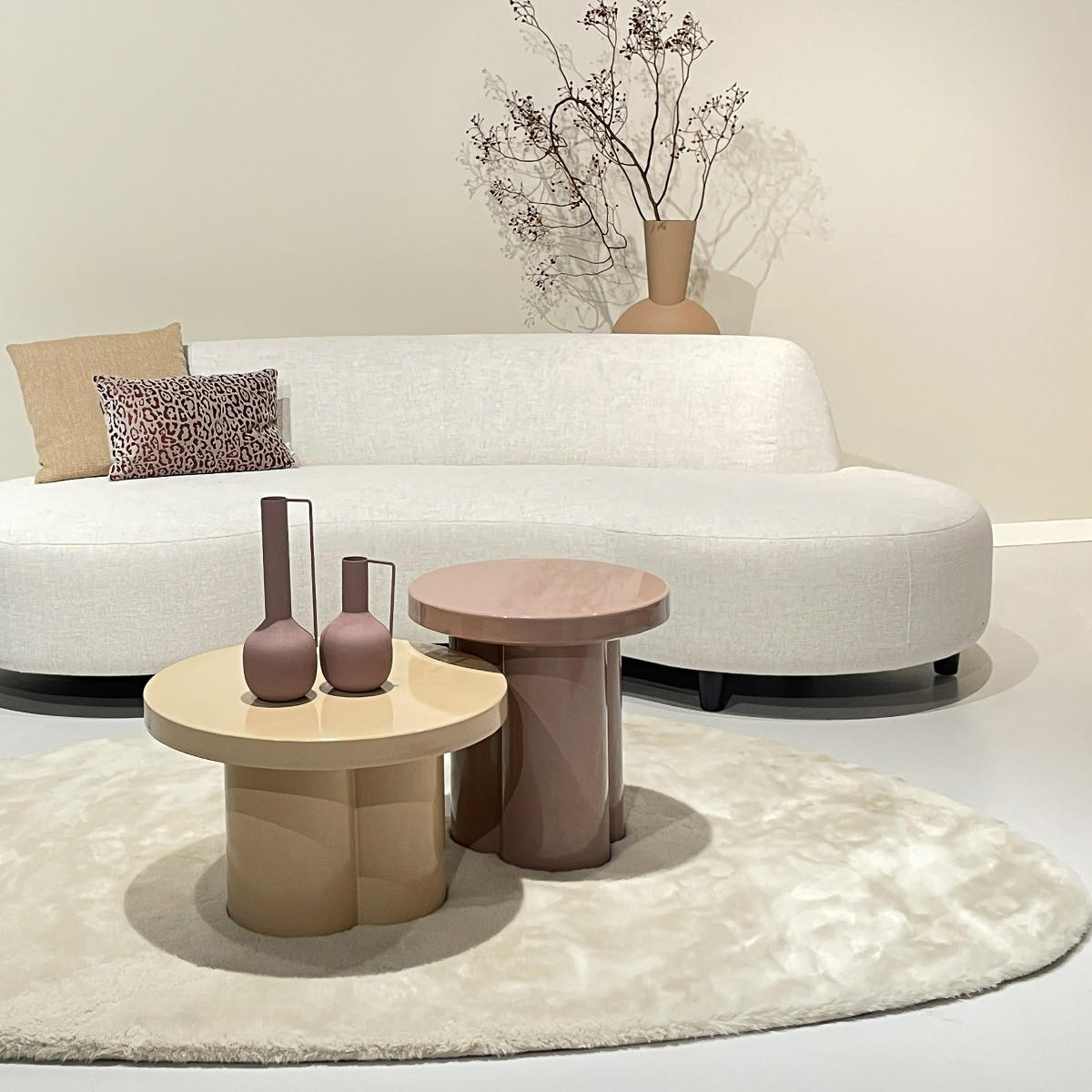 COUCHTISCH Noa Beige 56.5 /56.5 /35.5 cm - Beige, Metall (56.5/56.5/35.5cm) - Livingfurn