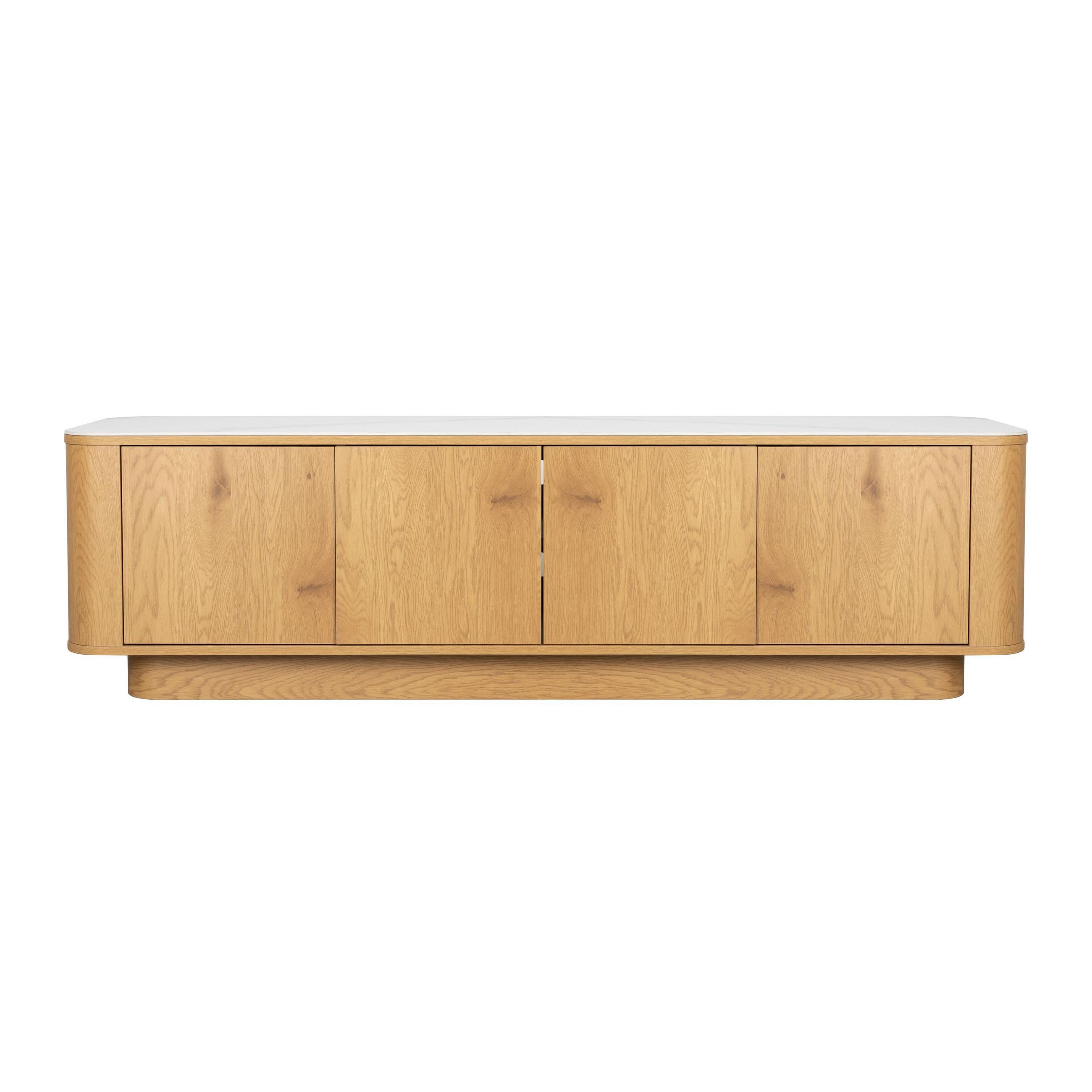 LOWBOARD Almira Niedrig 180 cm / Marmoroptik Natural - Naturfarben, Holzwerkstoff (180/50/40cm) - Housecraft Living