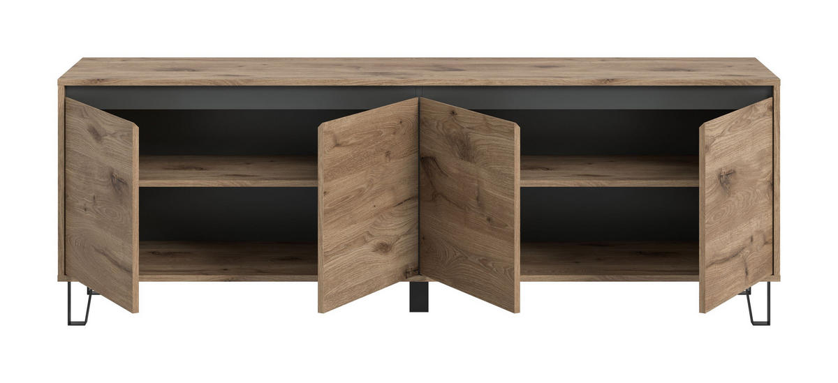 LOWBOARD BALTON (B/H/T: ca. 184/64/40 cm) in Viking Oak Nachbildung/Viking Oak Nachbildung - Eichefarben, Holzwerkstoff (184/64/40cm)