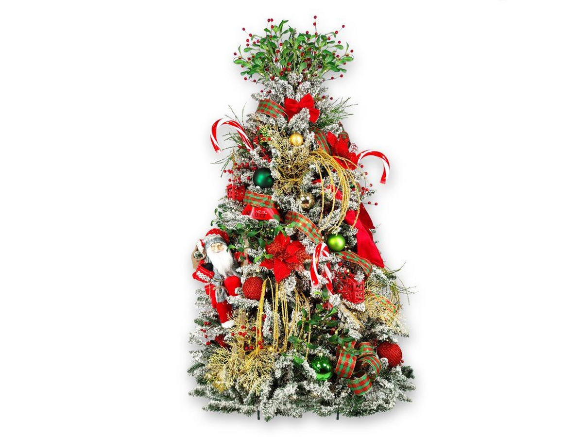 WEIHNACHTSBAUMSCHMUCK-SET SANTA CLAUS, 87-teilig, für Weihnachtsbäume 120–210 cm, inkl. Aufbewahrungsbox - Rot/Goldfarben, Kunststoff/Textil (55/50/75cm) - LAALU