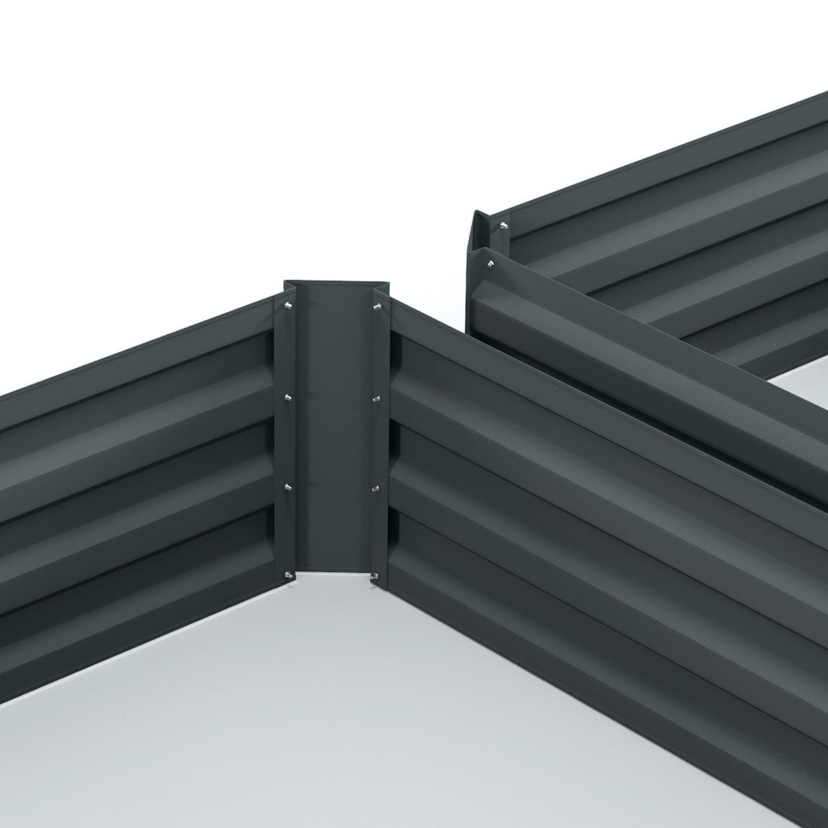 HOCHBEET 2er-Set aus Stahl - Dunkelgrau, Metall (100/30/100cm) - Outsunny