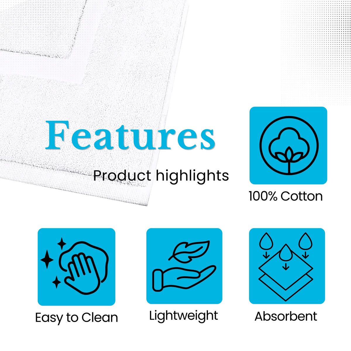 BADEMATTE rutschfest mit Memory-Schaum (Weiß) - Weiß, Textil (50/80cm) - Intirilife