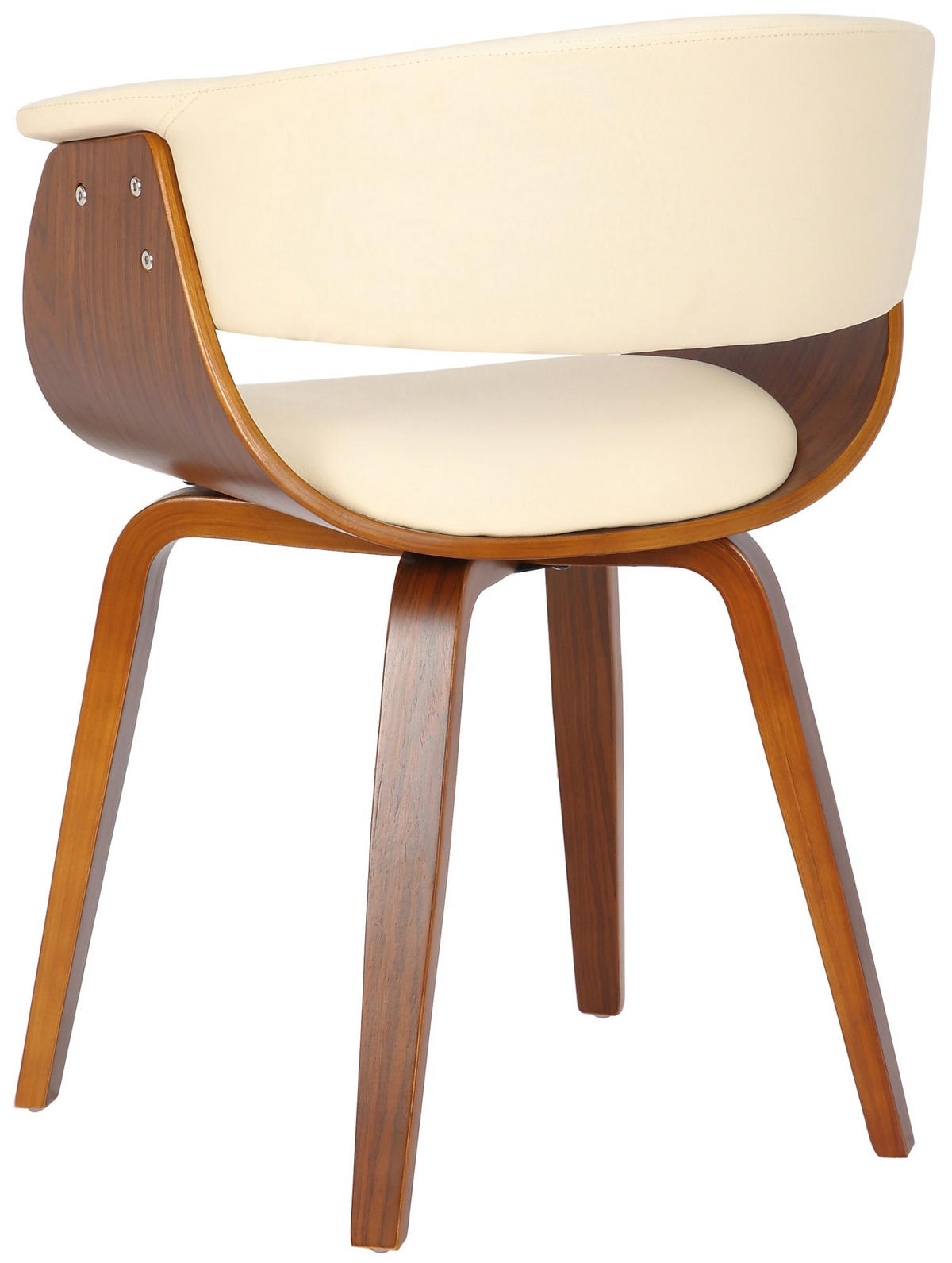 STUHL 2er Set Holz Creme - Walnussfarben/Creme, Holz/Textil (60/75/55cm) - CLP