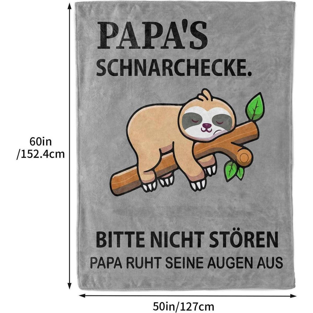 KUSCHELDECKE Papa Geschenk Grau - Grau, Textil (127/152.4cm)