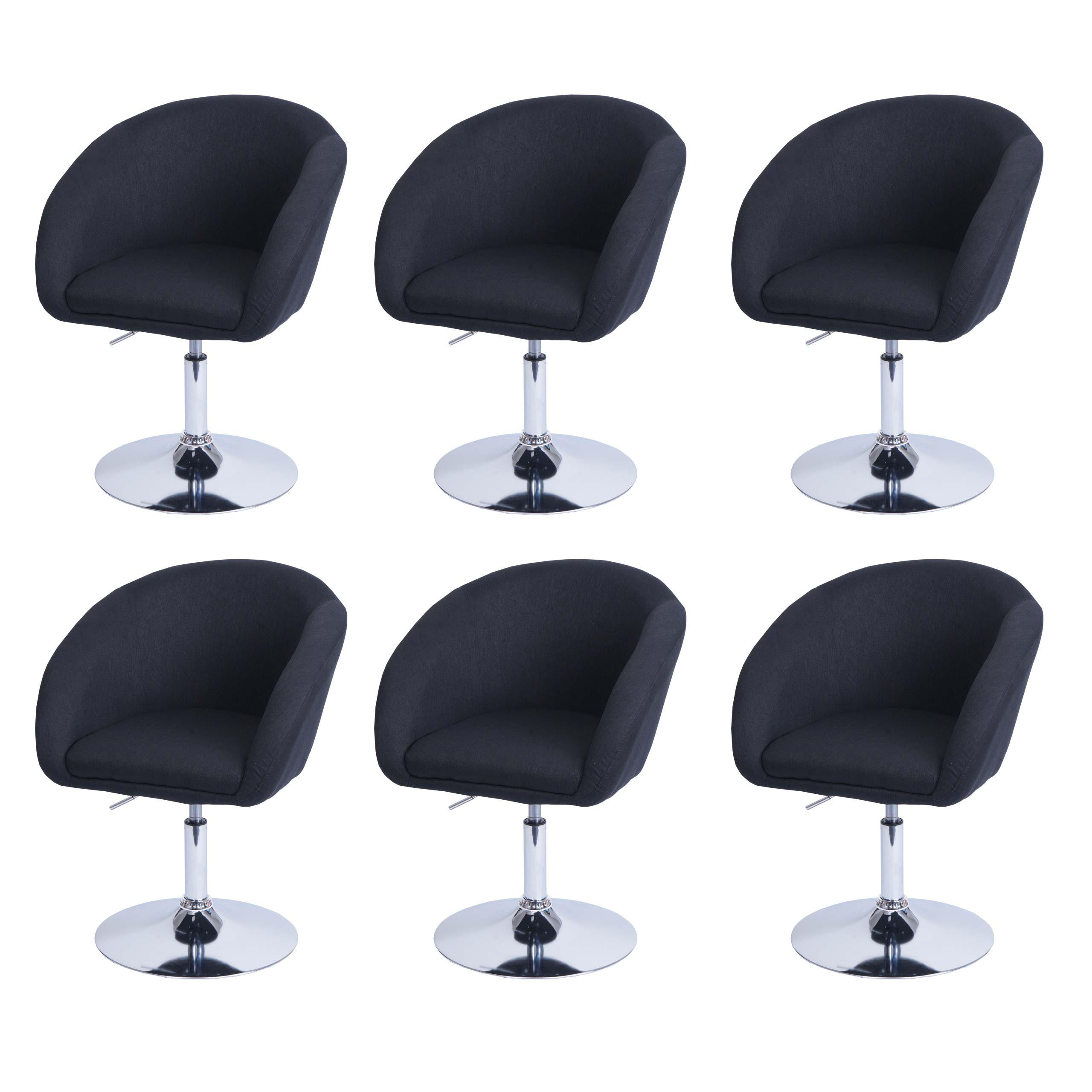 JEDÁLENSKÁ stolička antracitová, sada 6 ks - antracitová, textil (59/90/60cm) - MCW