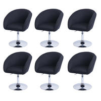 JEDÁLENSKÁ stolička antracitová, sada 6 ks - antracitová, textil (59/90/60cm) - MCW