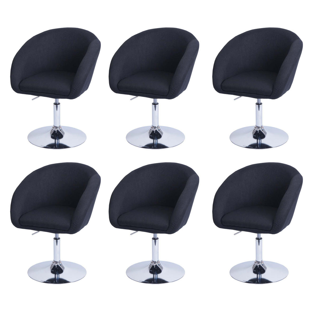 JEDÁLENSKÁ stolička antracitová, sada 6 ks - antracitová, textil (59/90/60cm) - MCW