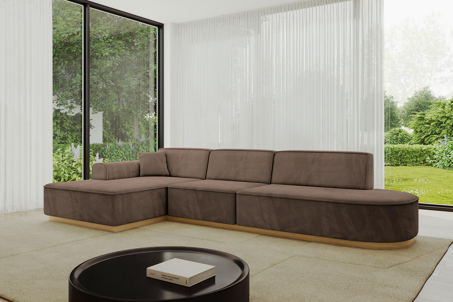 Thumbnail - Altdecor Ecksofa, Braun, Textil, 4-Sitzer, L-Form, 327x165 cm, Wohnzimmer, Sofas & Couches, Wohnlandschaften, Ecksofas