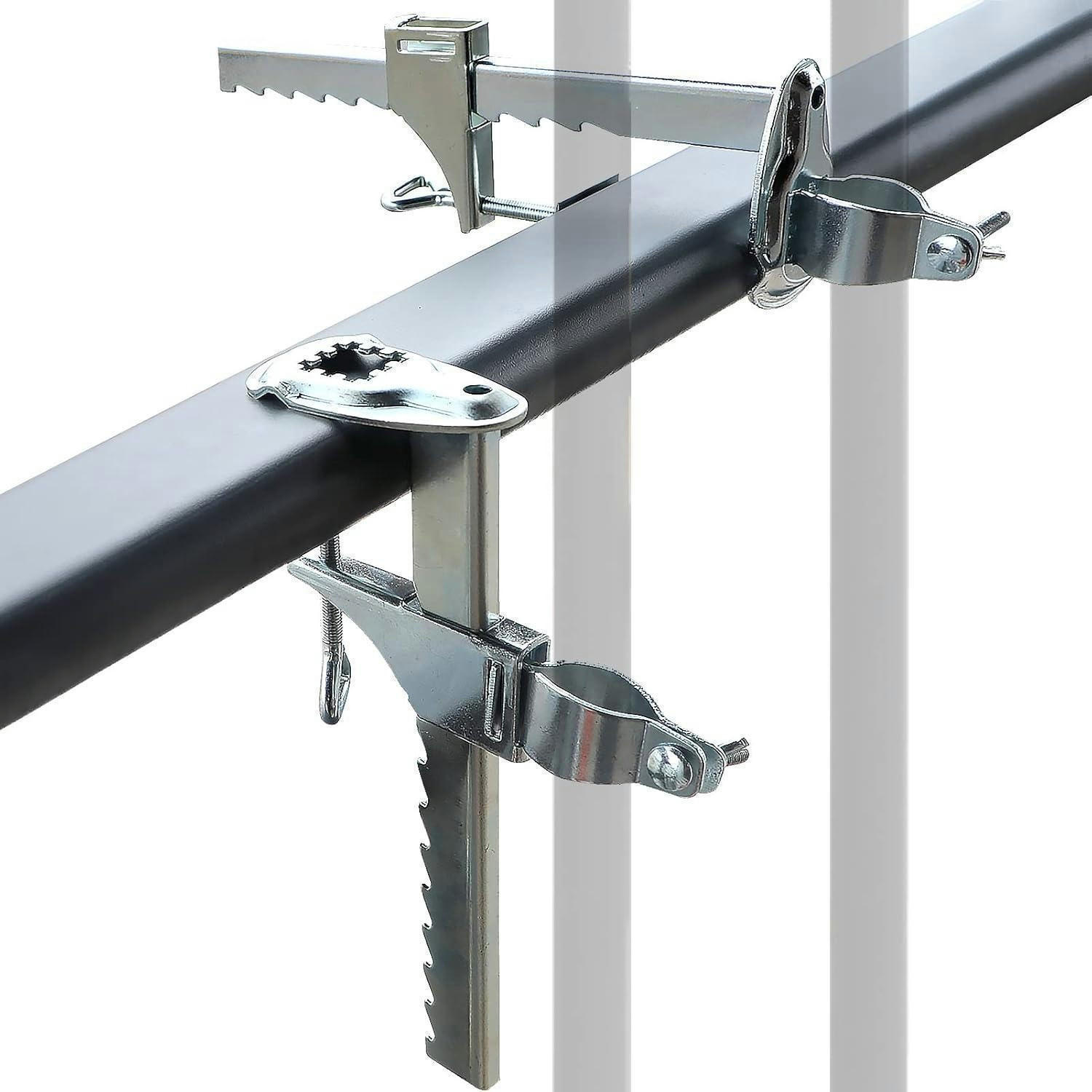 SCHIRMSTÄNDER für Geländer und Tische bis 20 cm Klemmbereich - Silberfarben, Metall (5/10cm)