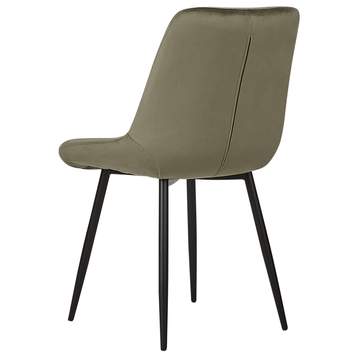ESSZIMMERSTUHL 2er-Set Samtstoff olivgrün Melrose - Schwarz/Grün, Textil (55/85/61cm) - Beliani