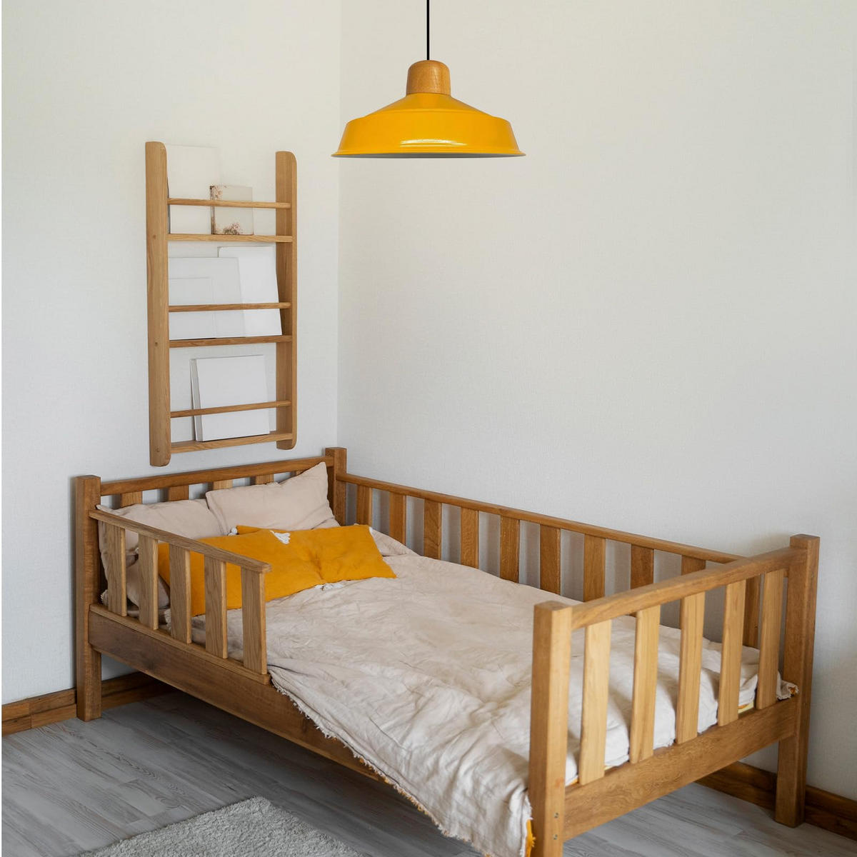 PENDELLEUCHTE Asletl 40/20 cm - Gelb, Holz/Metall (20/40/21cm) - Bamyum