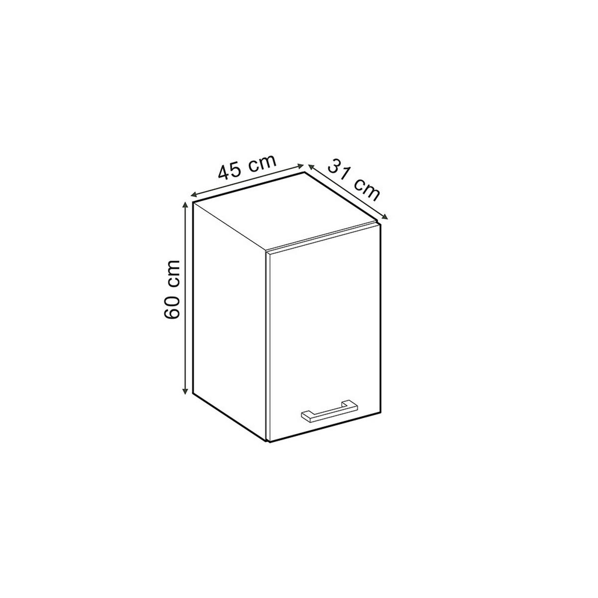 HÄNGESCHRANK R-Line Schwarz Beton 45 cm - Anthrazit/Schwarz, Holzwerkstoff (45/60/31cm) - Vicco