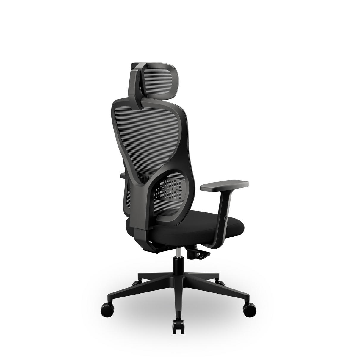 BÜROSTUHL mit Kopfstütze ORBIT - Schwarz, Textil (52/124/47cm) - Jan Nowak