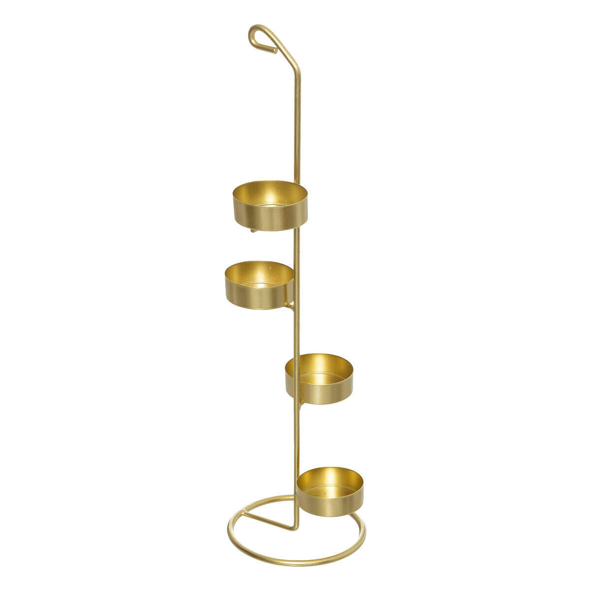 TEELICHTHALTER Metall Gold Detail 45 cm - Schwarz, Metall (20/35cm) - Atmosphera Createur d´interieur