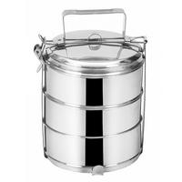 LUNCHBOX Dreistöckige aus Stahl 3 x 1 l - Silberfarben, Metall (16/27/16cm) - Orion 