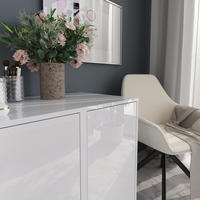 KOMMODE Sherry Weiß/Weiß Hochglanz 80.2 x 76 cm 2 Teile - Weiß Hochglanz, Holzwerkstoff (50cm) - Vicco