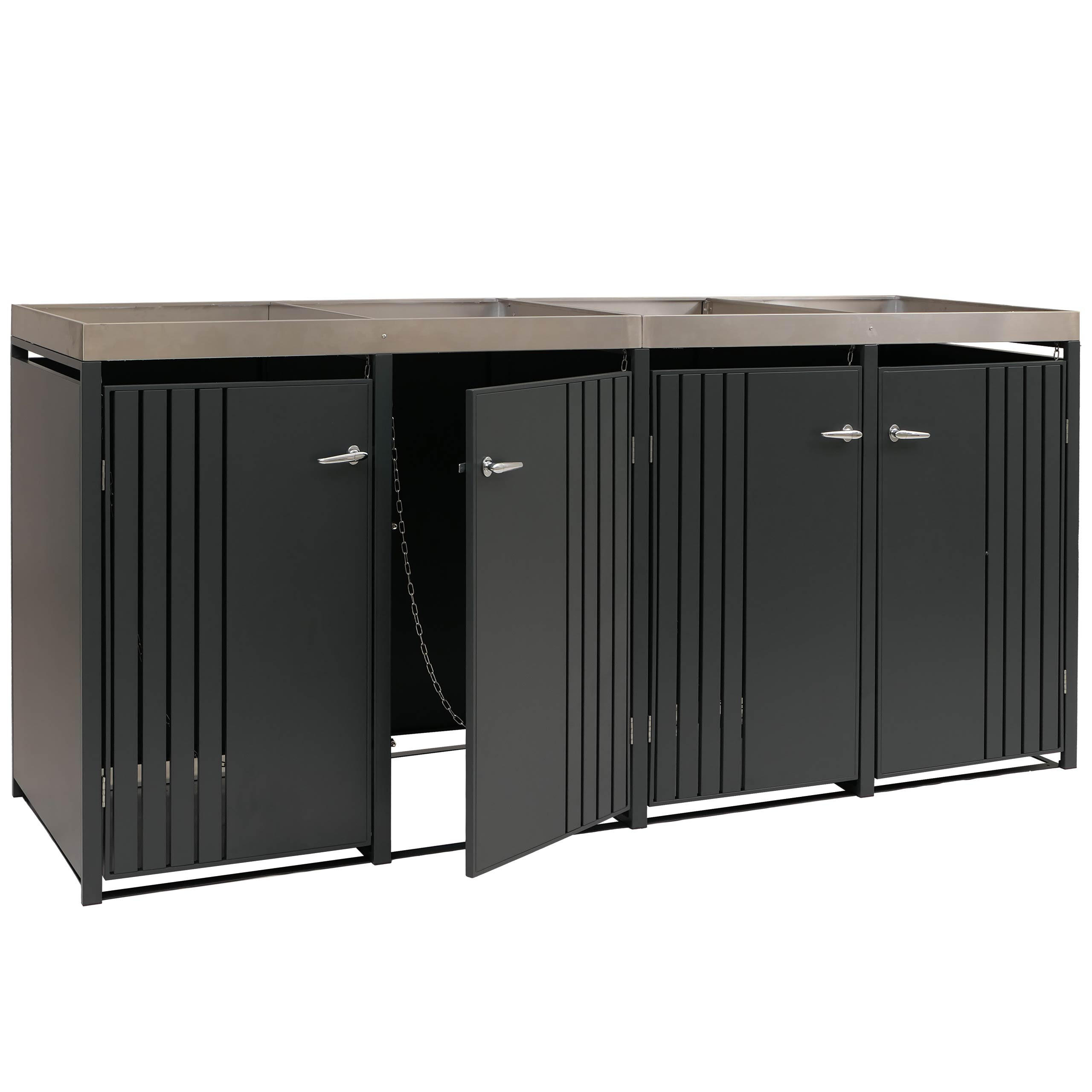 MÜLLTONNENVERKLEIDUNG Anthrazit - Anthrazit, Metall (260/125/84cm) - MCW