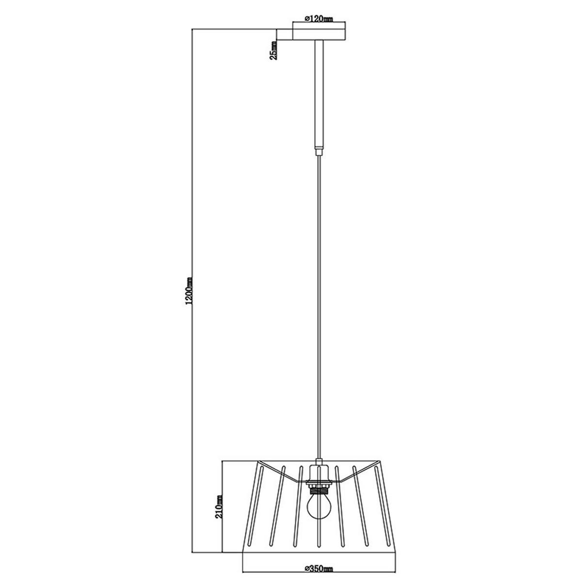 LED HÄNGELEUCHTE Metall Holzoptik Schwarz Braun - Schwarz, Metall (35/35/120cm) - Globo Lighting