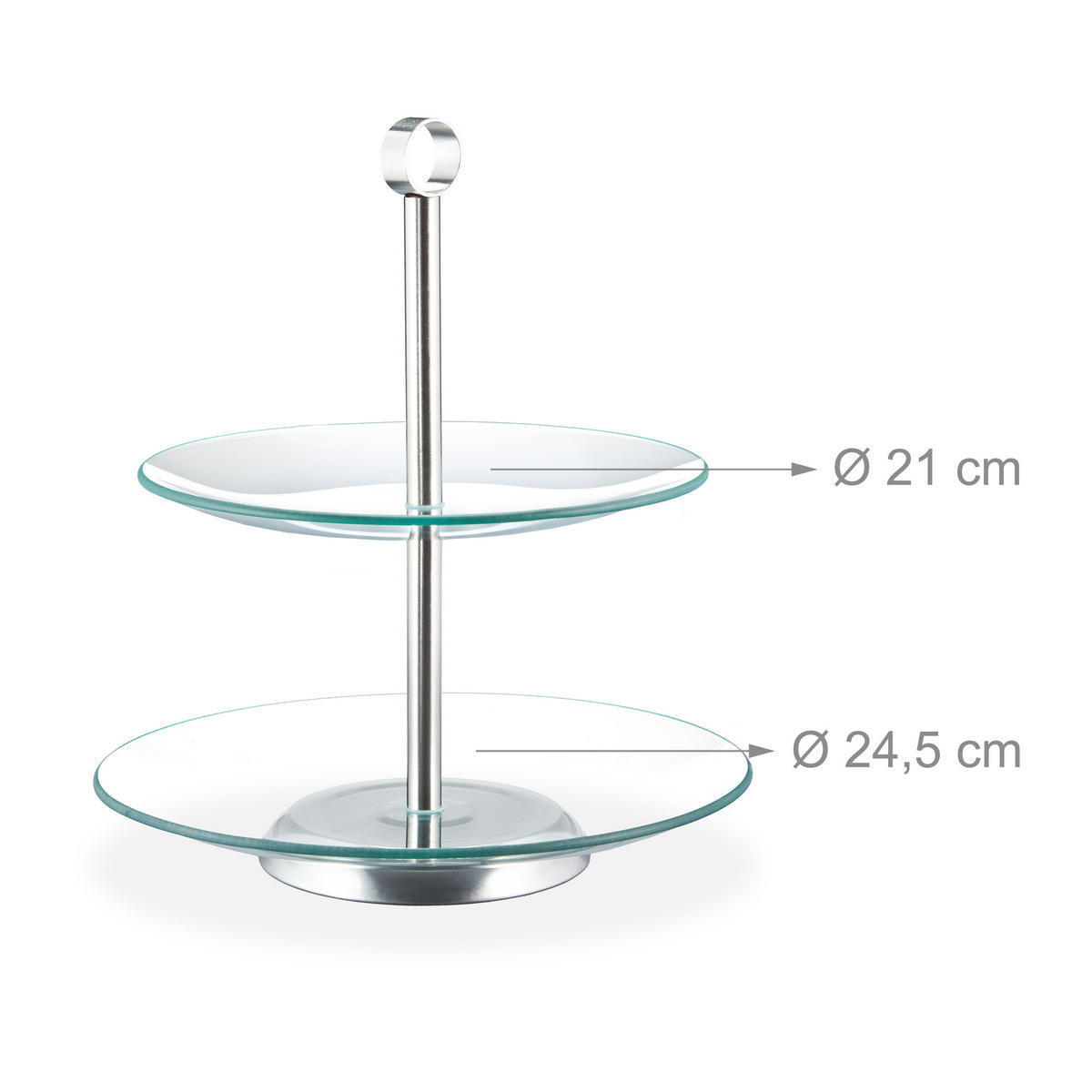 ETAGERE - Multicolor, Glas/Metall (24.5/28cm) - Relaxdays