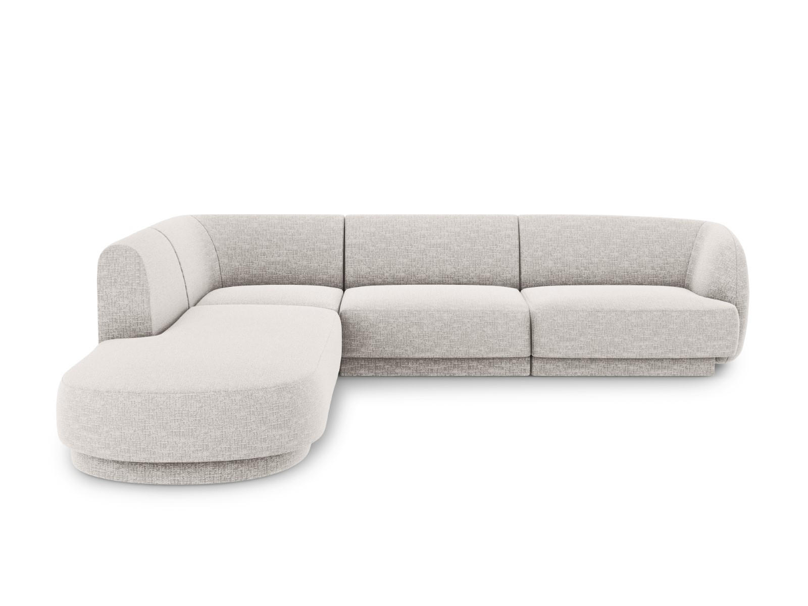 ECKSOFA links Miley aus Chenille-Stoff hellgrau 6 Sitzplätze - Hellgrau, Textil (248/255cm) - Micadoni