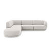 ECKSOFA links Miley aus Chenille-Stoff hellgrau 6 Sitzplätze - Hellgrau, Textil (248/255cm) - Micadoni