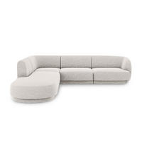 ECKSOFA links Miley aus Chenille-Stoff hellgrau 6 Sitzplätze - Hellgrau, Textil (248/255cm) - Micadoni