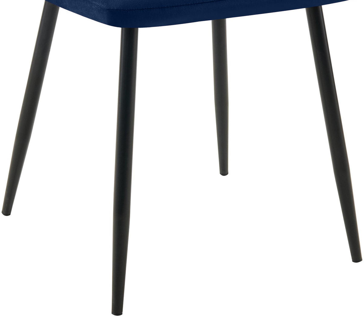 STUHL 2er Set Samt Blau - Blau/Schwarz, Textil/Metall (45/84/55cm) - CLP