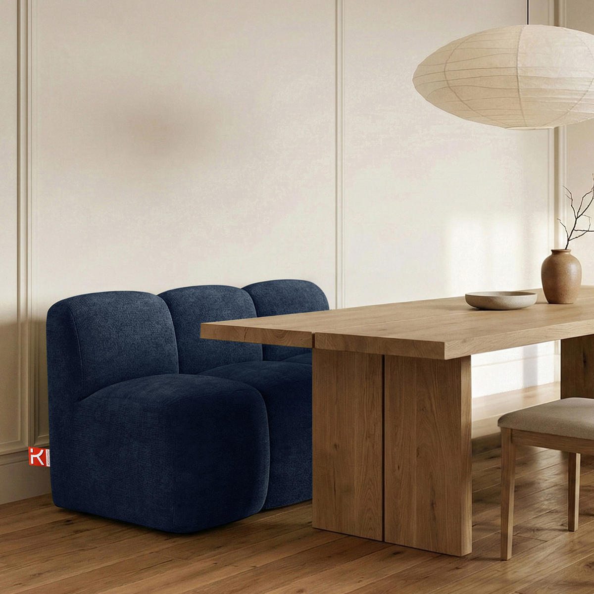 ESSZIMMERBANK BRESCO, Dunkelblau - Dunkelblau, Holz/Holzwerkstoff (123/80/72cm) - KONSIMO®