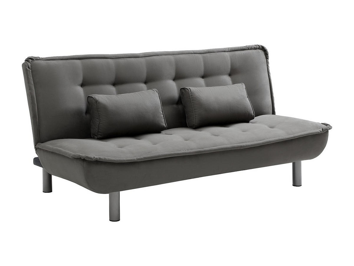 SCHLAFSOFA - 3 Personen - stoff - grau Mishan - Grau, Textil/Metall (190/89/96cm) - Vente-Unique
