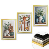 WANDBILDER 3er Set - 20x30 cm Goldrahmen - Küchenaccessoires auf pflanzlicher Basis - Goldfarben, Kunststoff (20/30cm) - ArtPrintCave