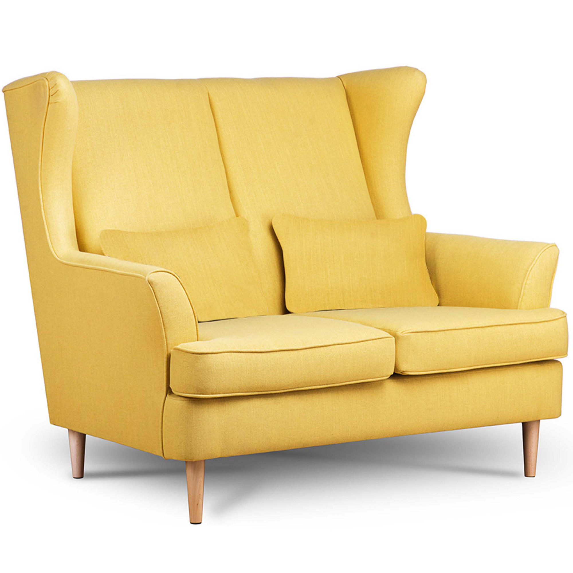 DOPPELSESSEL STRALIS Klassische Stil, Gelb - Gelb, Textil (136/106/96cm) - KONSIMO®