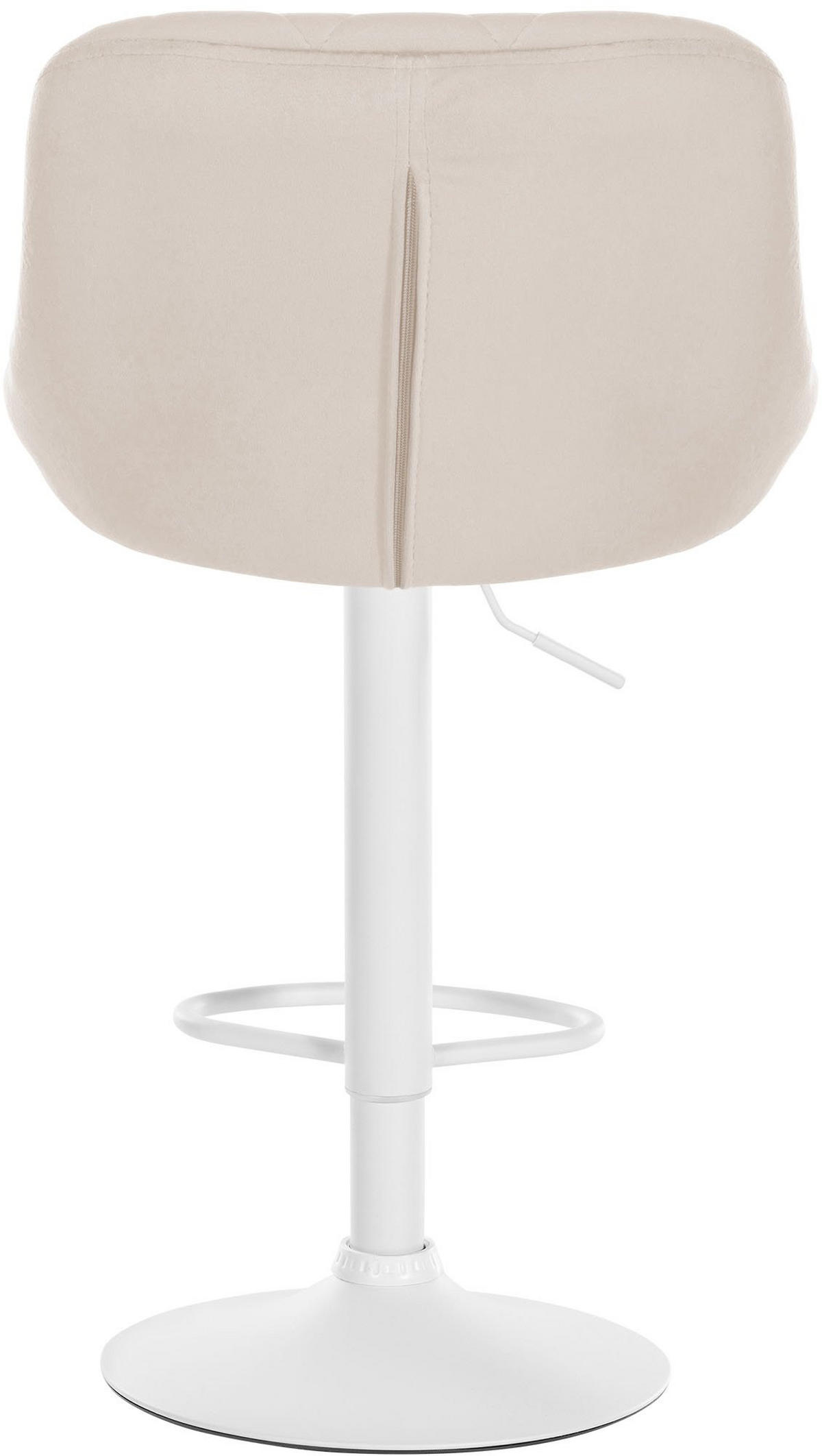 BARHOCKER 2er Set Samt creme - Creme/Weiß, Textil/Metall (46/83/49cm) - CLP
