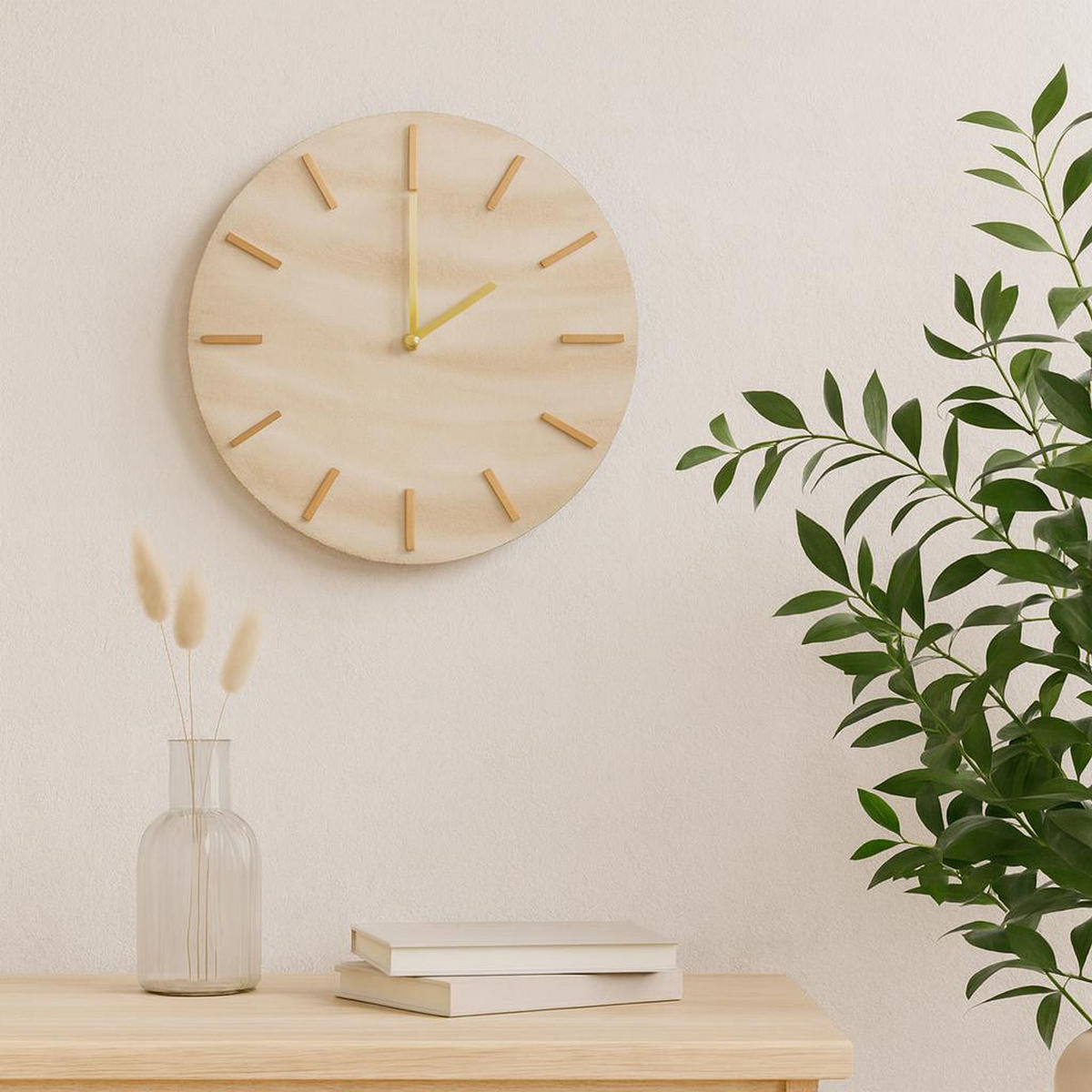 WANDUHR Marmoroptik Sum 30/30/5 cm - Beige, Holzwerkstoff (30/5/30cm) - Home Styling Collection