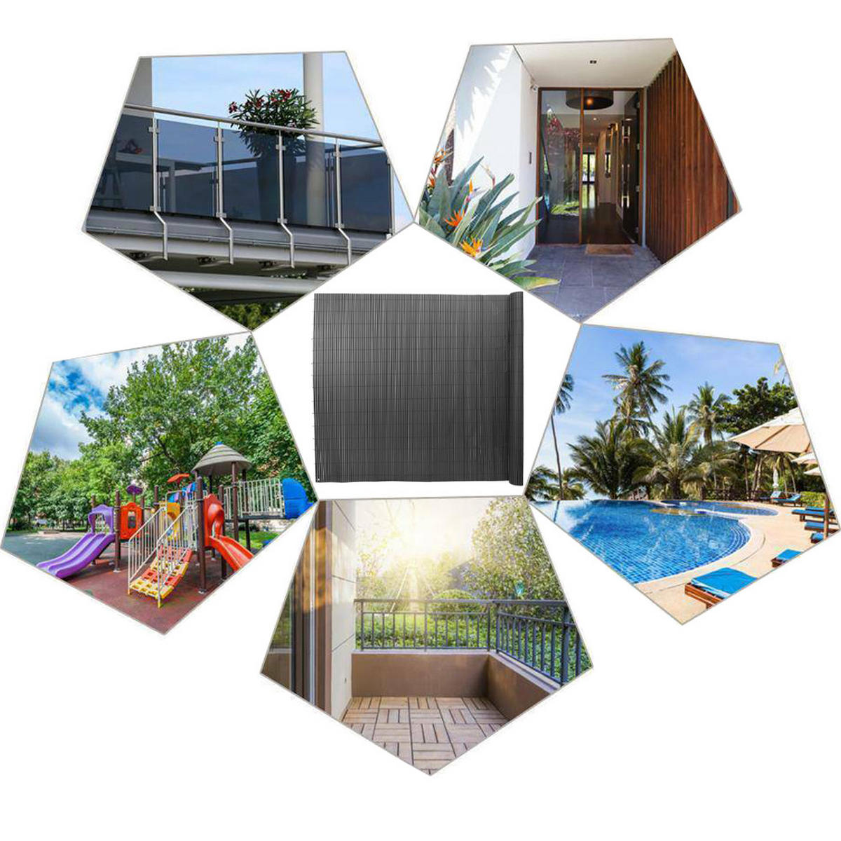 SICHTSCHUTZZAUN aus PVC in Dunkelgrau aufrollbar flexibles Roll-up Design für Garten & Haustierschutz 300x100cm - Dunkelgrau, Kunststoff (300/1cm) - Livingandhome